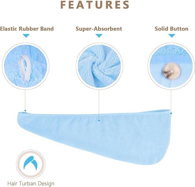 Microfiber Magic Hair Turban Towel Bath Wrap Quick Fast Drying Dryer Hair Cap   Shower Lightweight Traditional 1