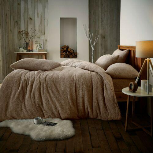 Teddy Bear Fleece Fitted Sheet OR Duvet Cover Set Sherpa Thermal Warm Bedding 1
