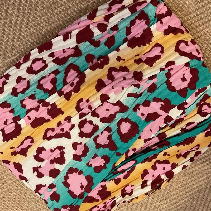 CW Multicolour Leopard Plisse Pleated Bottoms Comfortable Womenswear Trouser casual holiday 4