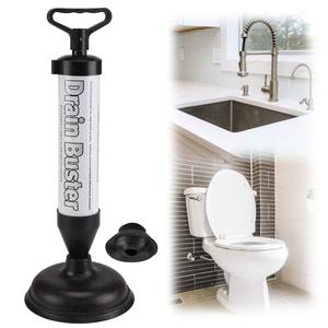 MTS Air Pump Drain Unblocker - Sink & Toilet Plunger With Small & Large Suction Cups - Powerful Clog Remover & Drain Buster For Bathroom Kitchen Home