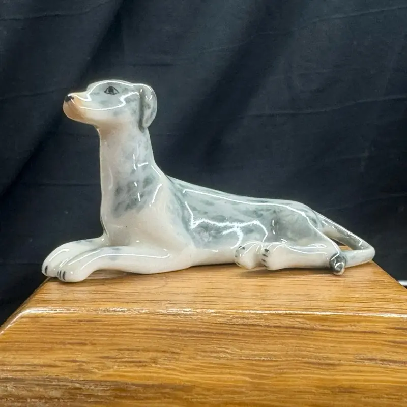 Ceramc Greyhounds Sitting Down In Grey Or Brown Pattern Decor Ornaments Ceramic Gift 0