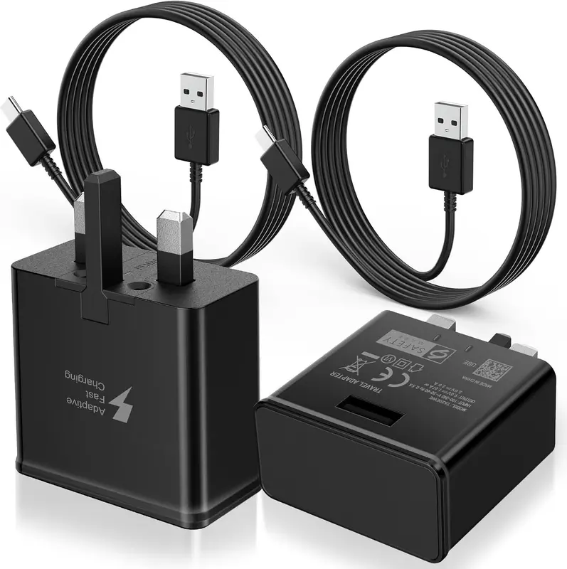 2 Pack of USB Fast Adapter Charger Plug, USB To Type-C Fast Charging Cable, USB wall Charger with type-c Cable For Samsung/S22/S20/Note10/Note10+/etc Reliable And Secure. Mobile Cellphone Smartphone Electronic type  c  phone  charger 0