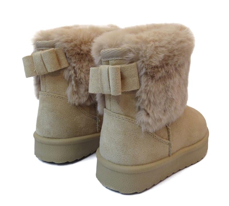 Cozy Kids' Faux Fur Lined Boots with Fluffy Collar Girls' Comfort Winter Footwear 8