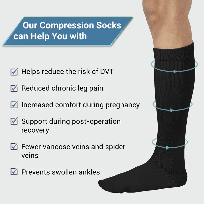 Miracle Flight Travel Compression Socks Unisex Anti Swelling Fatigue DVT Support WHITE Breathable Comfortable Men Women Plane Car Bus Home Small Medium Large 1