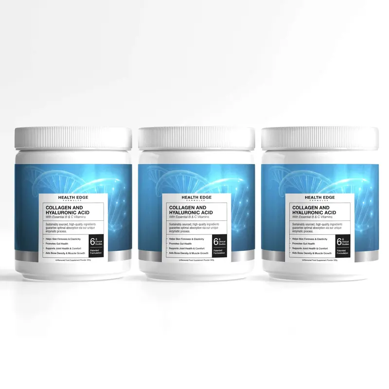 Collagen with Hyaluronic Acid Powder | Collagen Peptides | Hair, Skin, Nails | Healthy | 8