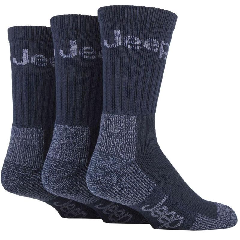 Jeep JM273 Luxury Mens 3 Pack Terrain Socks for Hiking Boots - Navy/Sky 0