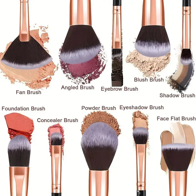 10Pcs Makeup Brushes Tool for Cosmetic Powder, Eye Shadow, Foundation, and Blush Blending brush tool brash 2