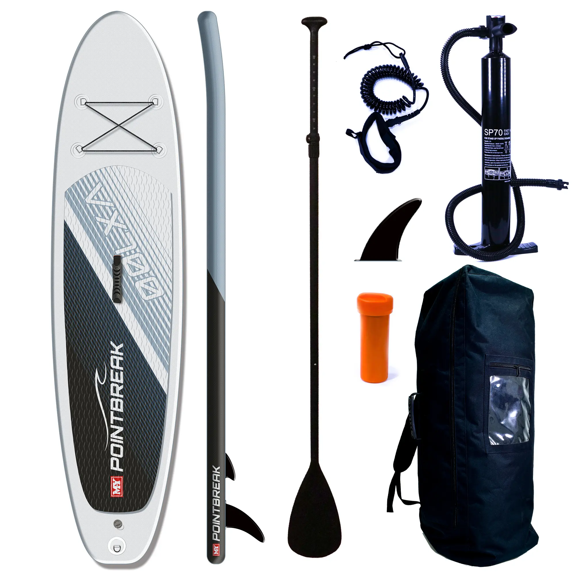 M.Y Point Break Paddle Boards 10ft 6in Inflatable Stand Up Paddle Board Complete with Full SUP Accessories Package - 320x76x15cm