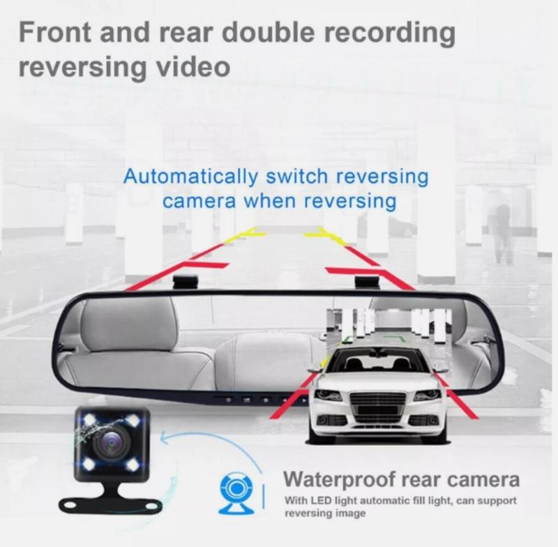 4.3-inch Display 1080P High-definition Dual Camera Driving Recorder With Reverse Image Front And Rear Monitoring, Rechargeable Battery, LCD Display - Ultimate Road Safety Guarantee 2