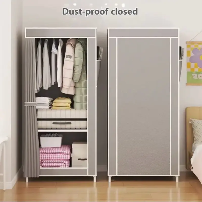 Simple Wardrobe Bedroom Household Assembly Cloth Wardrobe Organize Storage Cabinets Economic TypeHousehold Assembly Wardrobe 2