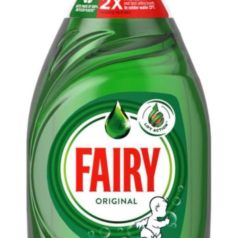 Fairy Original Washing Up Liquid Green with LiftAction - 5 x 320ml bottles Cleaning Hand Household Kitchen Pack 1
