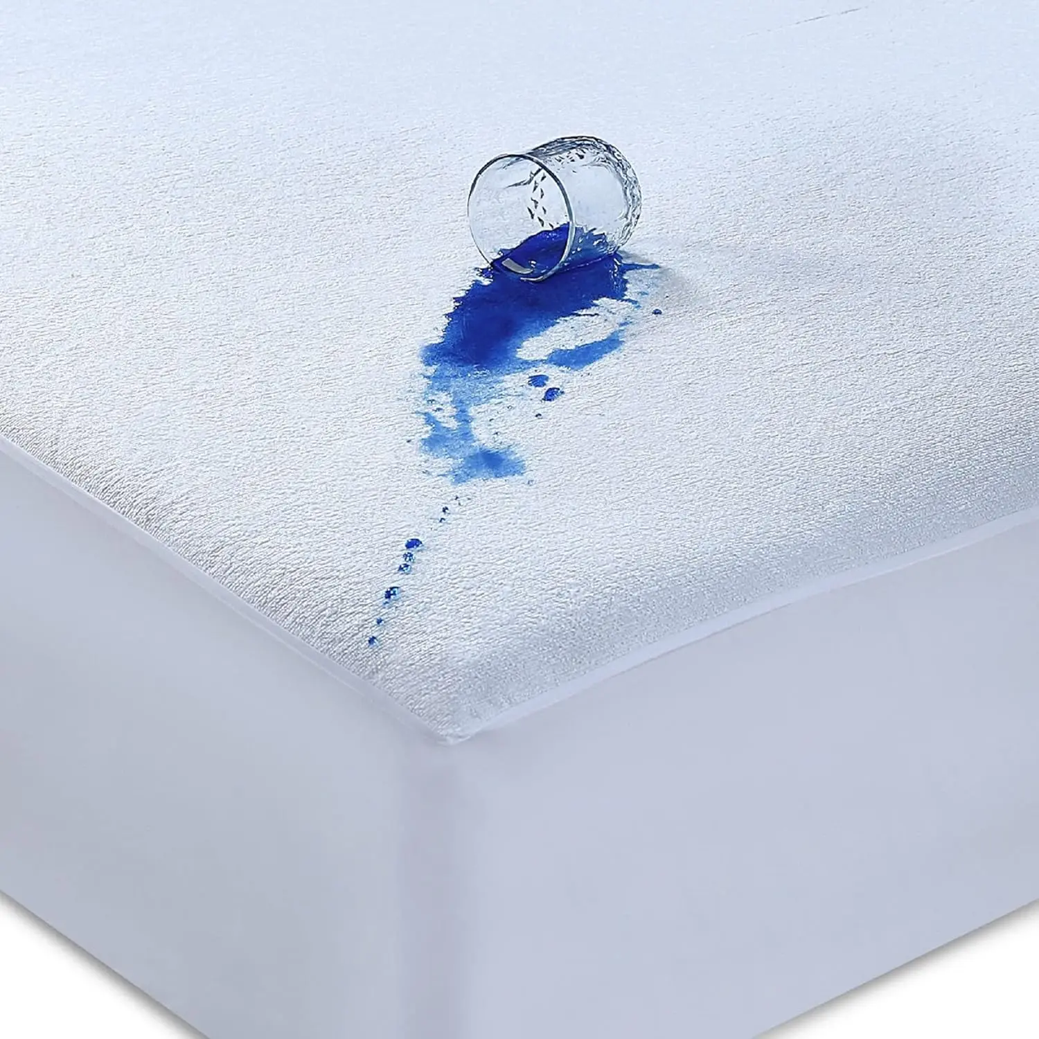 Waterproof Mattress Protector,Extra Deep 30cm Fitted Skirt-Non Noisy- Waterproof Mattress Protector - All Bed-Terry Towel Top Cover Available in