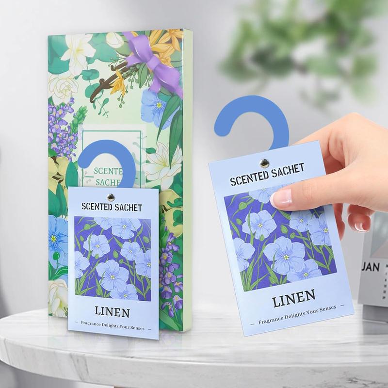 Scented Sachet Bags, Wardrobe Sachets, Hanging Sachets Aromatherapy Fresh Linen Fragrance, for Closet, Room, Drawers, Car Gift Hanger Perfume Freshener 5