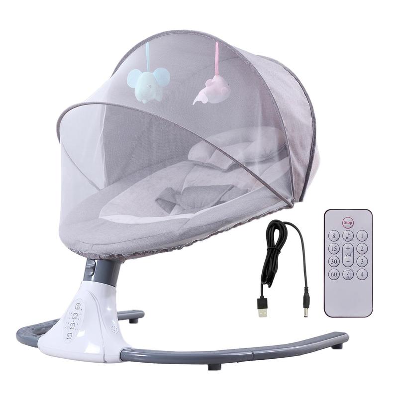 Product Introduction of Putybudy S-Y608 Motorized Baby Swing for Infants Baby Rocker 4 Speeds &4 Timer & 12 Preset BT USB Flash Drive Washable w/ Remote 18