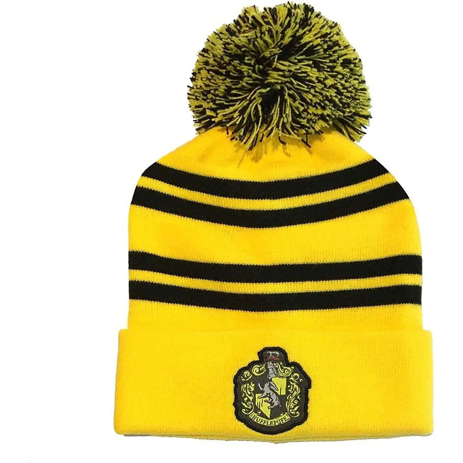 Harry Potter HUFFLEPUFF Official BEANIE HAT Winter Bobble Hat Yellow