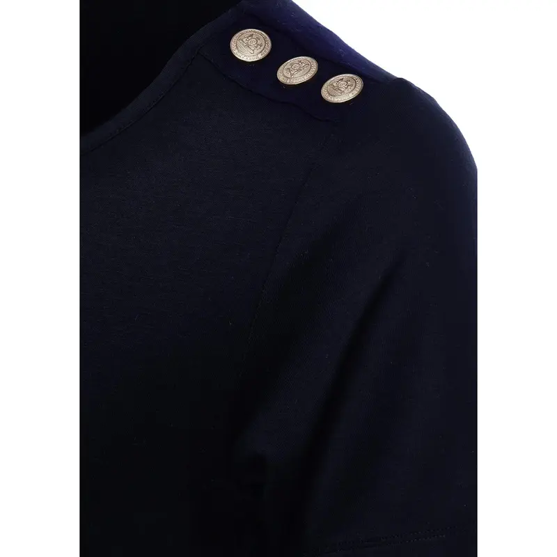 Holland Cooper Relax Fit V Neck Tee in Navy 3