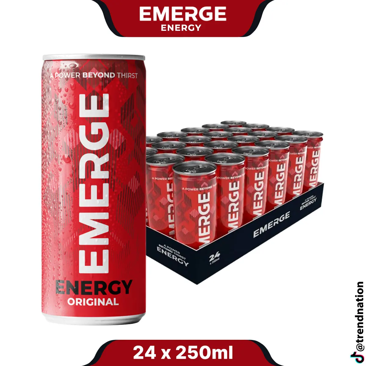 Emerge Original Energy Drink Sport Beverage 24 Pack | 24 x 250ml Cans | Great Tasting | Mixed Fruit Flavour | with Taurine, Caffeine & B Vitamins