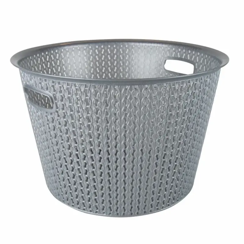 Plastic Laundry Basket Clothes Washing Bin Storage Knitted Hamper Organiser 3