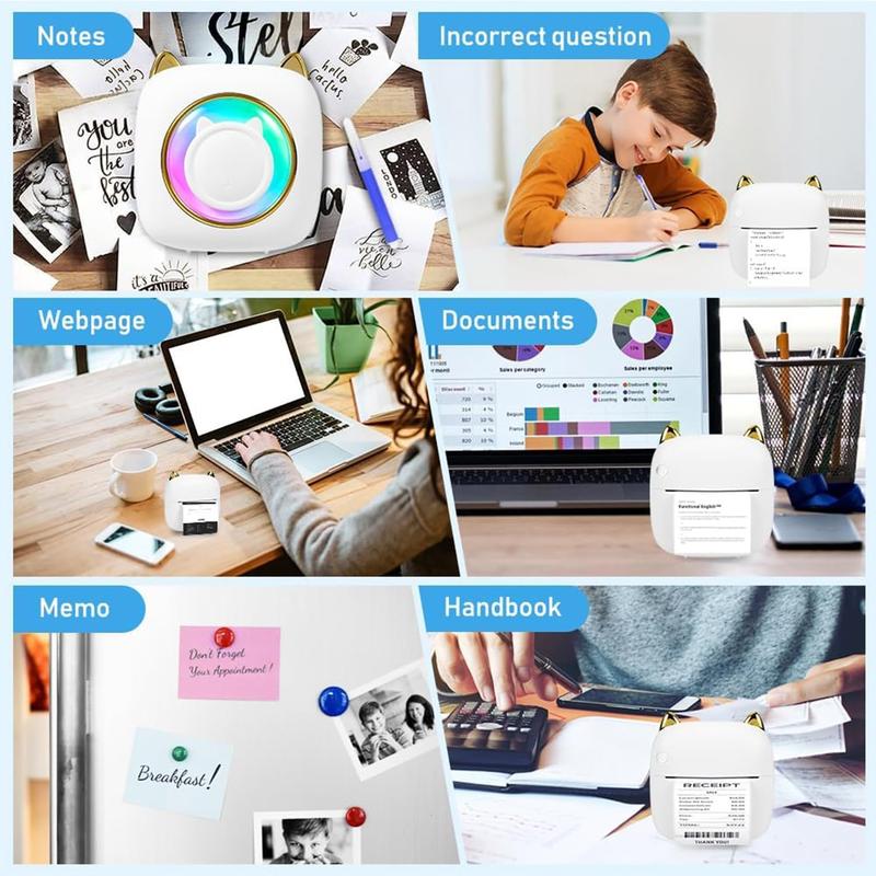 Product Introduction of 【UK SELLER Delivered with in 48H】5/10 Rolls Mini Pocket Printer Sticker Paper for Bluetooth Portable Printer Peripage, Self-Adhesive Mini Printer Paper-57x25mm 12