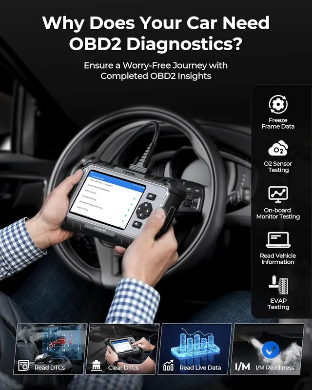 OBD2 Code reader Scanner ArtiDiag500, Engine ABS SRS Transmission Car Diagnostic Tool for all cars, 6 Reset Services for Oil/SAS/TPMS/ETS/BMS/Brake, Wi-Fi Free Update 4