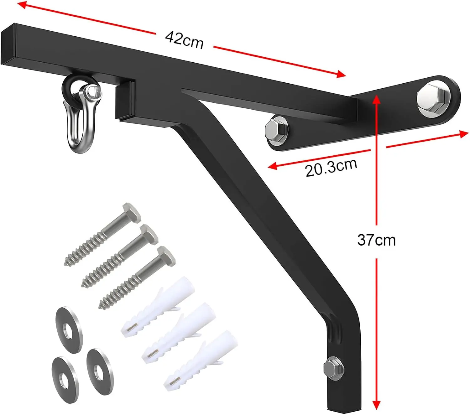 Maxx Heavy-Duty 16-Gauge Steel Punch Bag Wall Bracket with D-Shackle | Ideal for Boxing, MMA, Kickboxing, and Muay Thai | Supports up to 50KG | Perfect for Home Gym or Outdoor Fitness