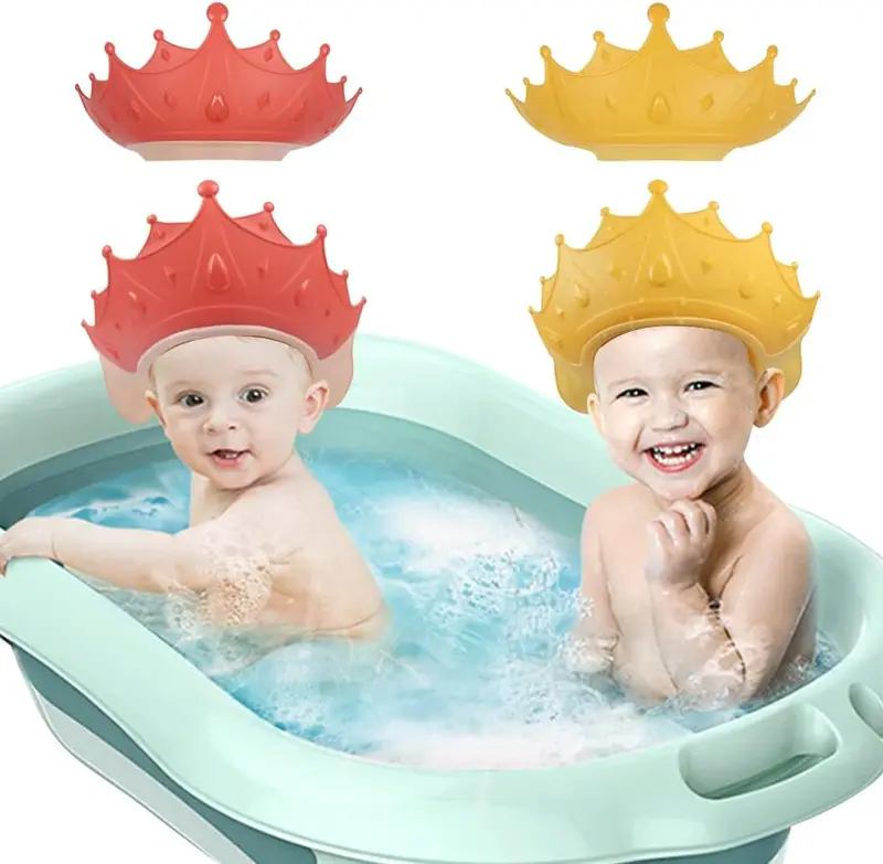2PCS Baby Shower Cap for Kids, IKR Adjustable Baby Hair Washing Shield Toddler Visor Hat for Eyes and Ears Protection Shampoo Cap for 0-9 Years Old Children 0