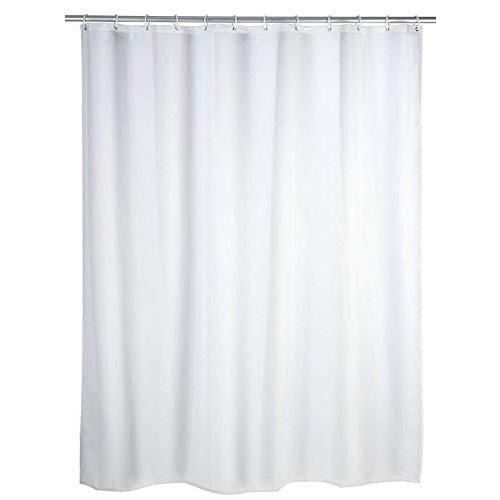 KAV Polyester Soft fabric Shower Curtain Mould and Mildew Resistant Solid White and Snow White Matching Hooks - Machine Washable 71x71 Inch (180 x 180cm ) 3