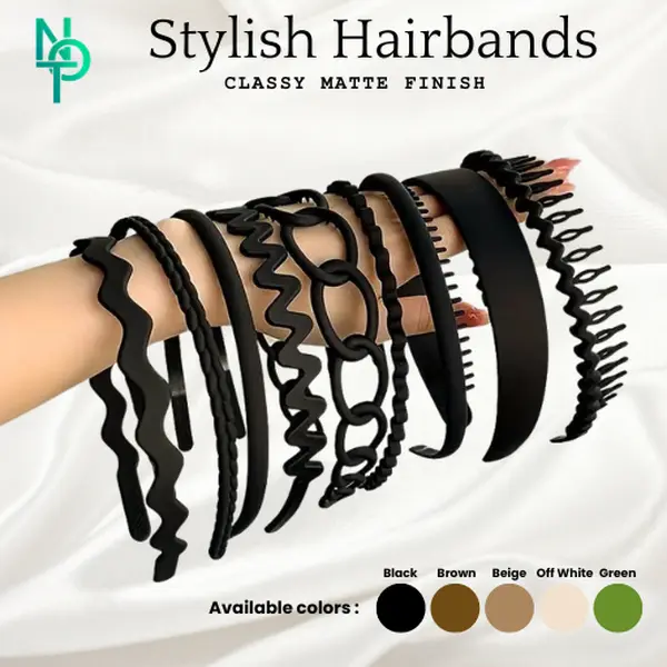 9pcs Fashionable Hair Hoop set | Multicolor Stylish Hair Hoop | Headbands with Comb | Hairbands for Women and Girls | UK Seller | Ready to Ship 0
