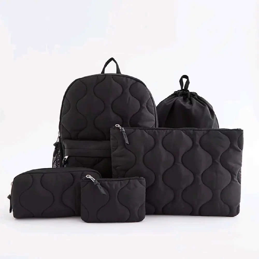 5 Piece Bag Set , Quilted Design,  Great for School Travel , Baby Change etc ..