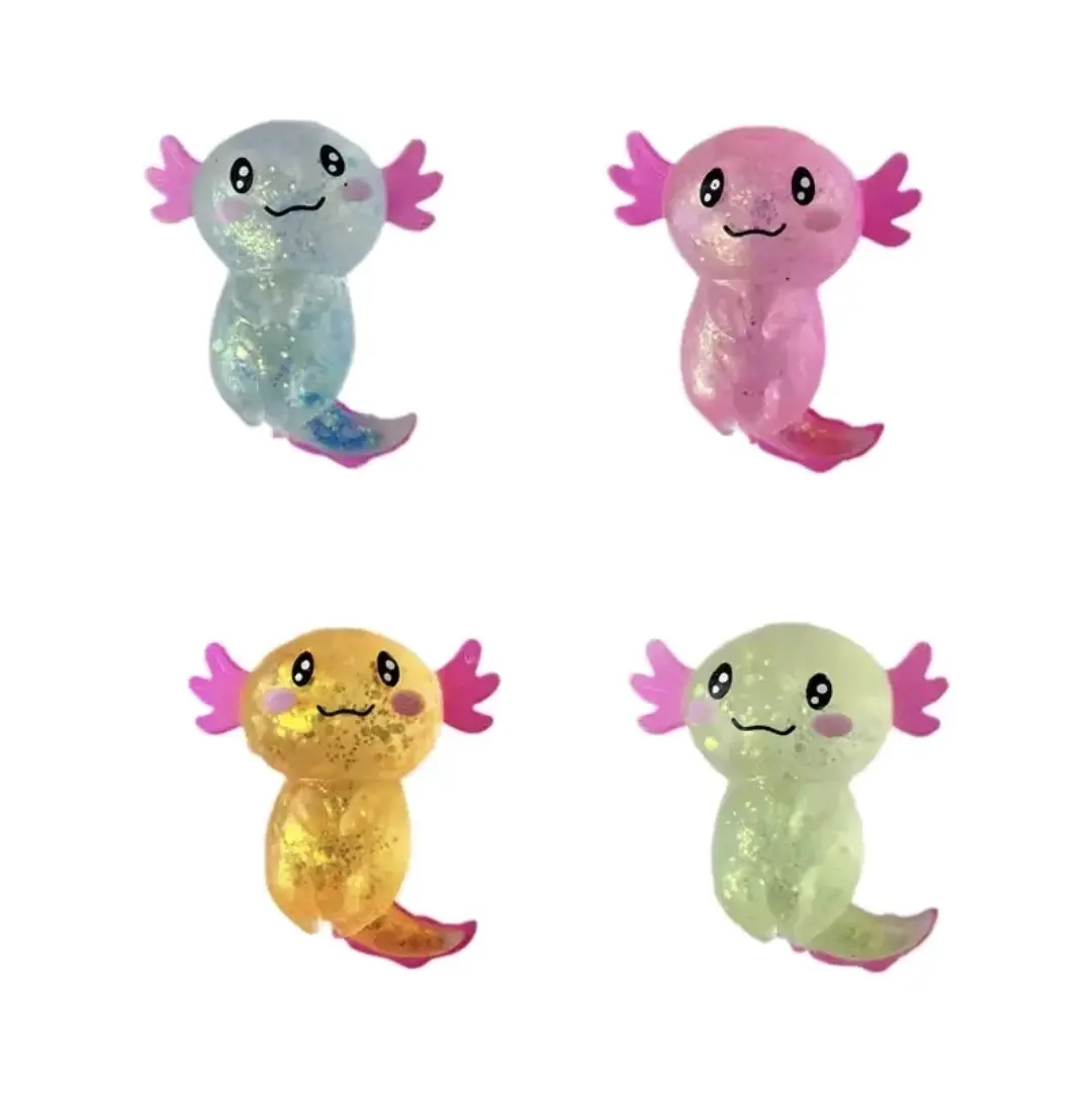Sensory Squishy and Stretch Sugar Doh Glittery Axolotl Toy