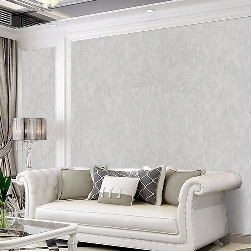 Livingandhome Embossed Wallpaper Non-Woven Wave Stripes Roll 3D Embossed Wave Wallpaper Silver Glitter Wallpaper Feature Striped Modern Geometric Patterned Taupe for Livingroom Bedroom Kitchen 4