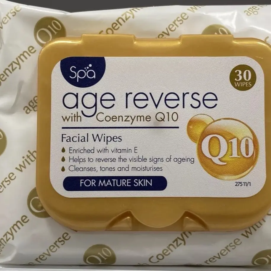 6 X Spa Age Reverse Face Wipes With Coenzyme Q10 Anti Age Defying With Vitamin E Makeup Makeup Remover Cosmetic Toning, cleansing , moisturising Pack