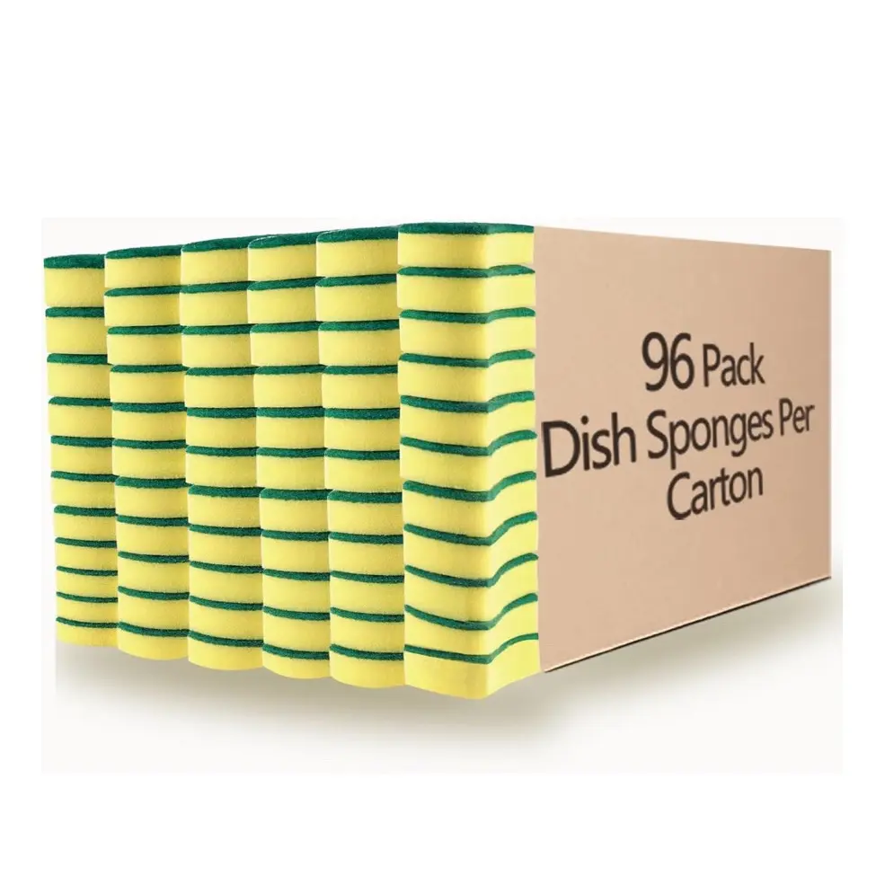 Kitchen Cleaning Sponges,96 Pack Eco Non-Scratch for Dish,Scrub Sponges