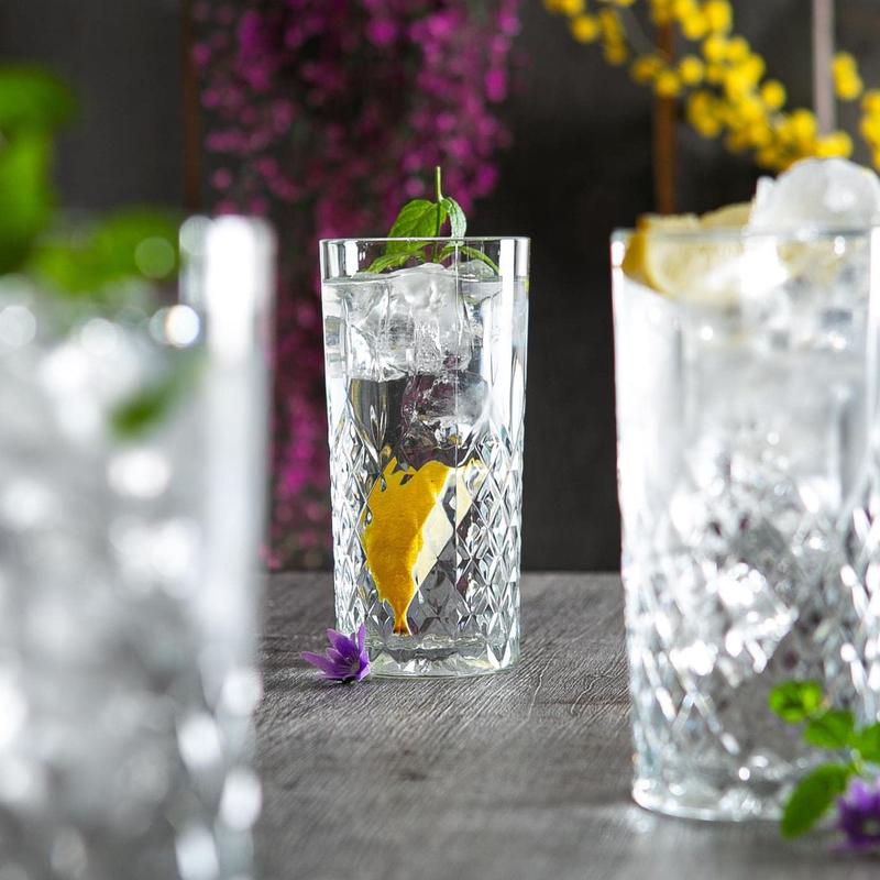 6xHighball Glasses  Water Gin Juice Cocktail Drinking Glassware Tumblers Set 2