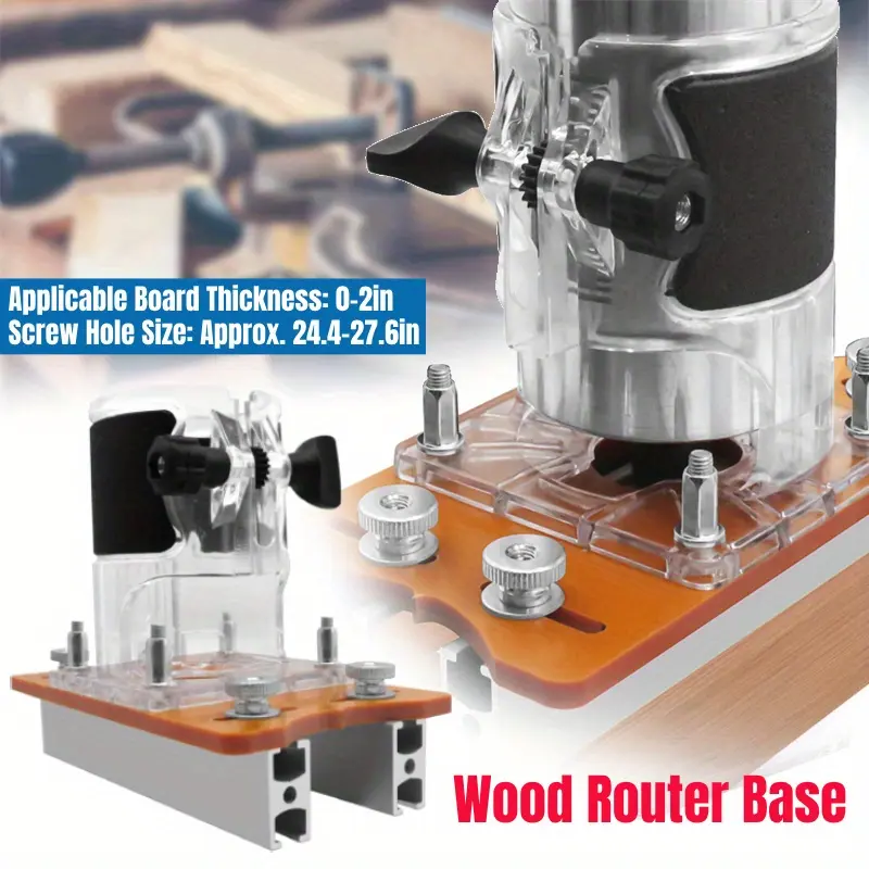 Wood Router Base 2 In 1 Compact Wood Palm Router Base Router Slotting Bracket Woodworking Slotting Trimming Compact Wood Palm Router Base For Carbinet Closet Furniture 6