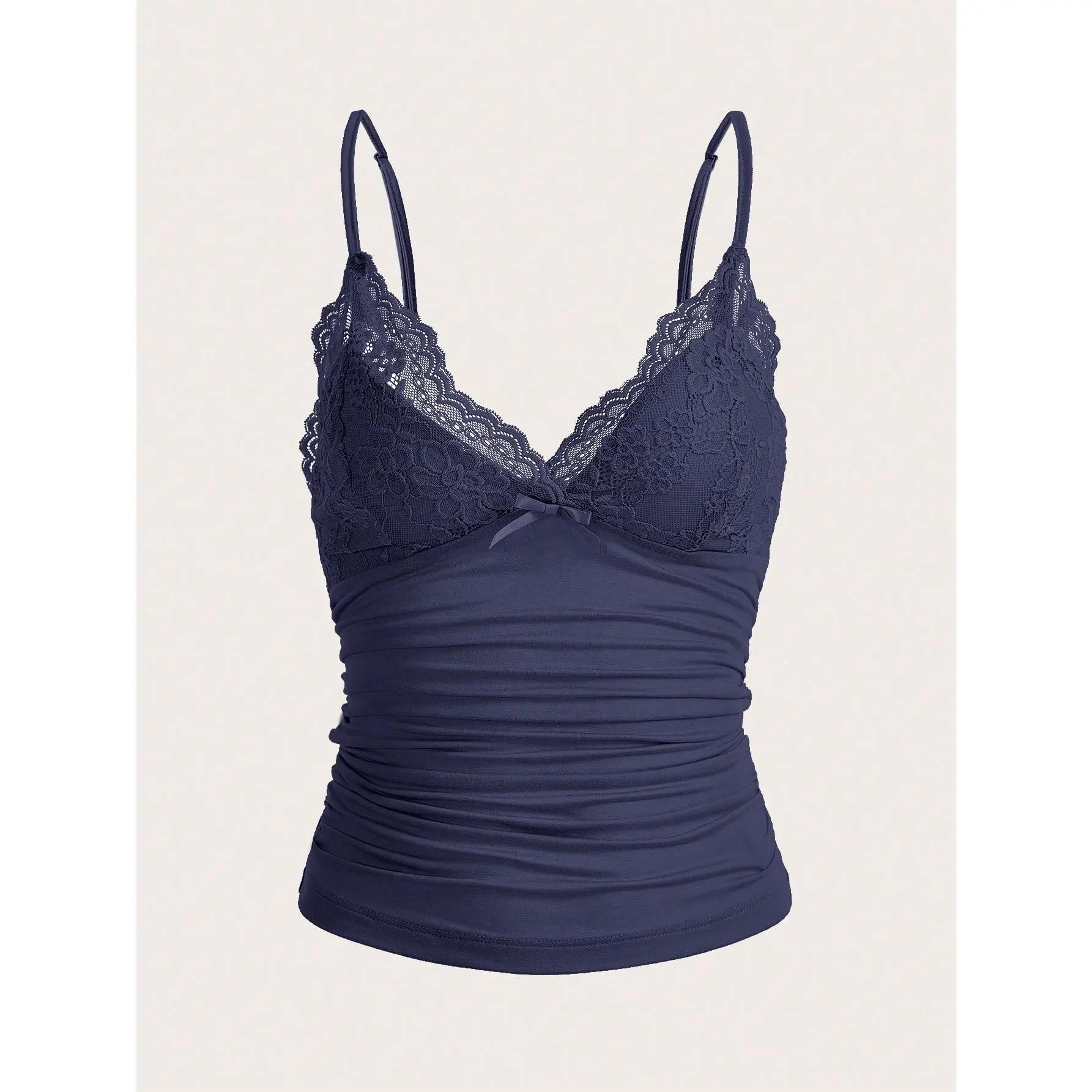 ICON Women's Lace Patchwork Pleated Y2k Cami Tank Top