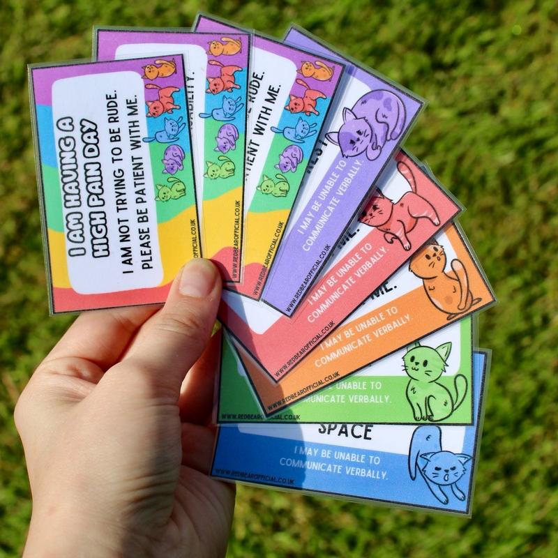 Rainbow cat communication cards | traffic light set | offer me a seat | hidden disability | chronic pain 6