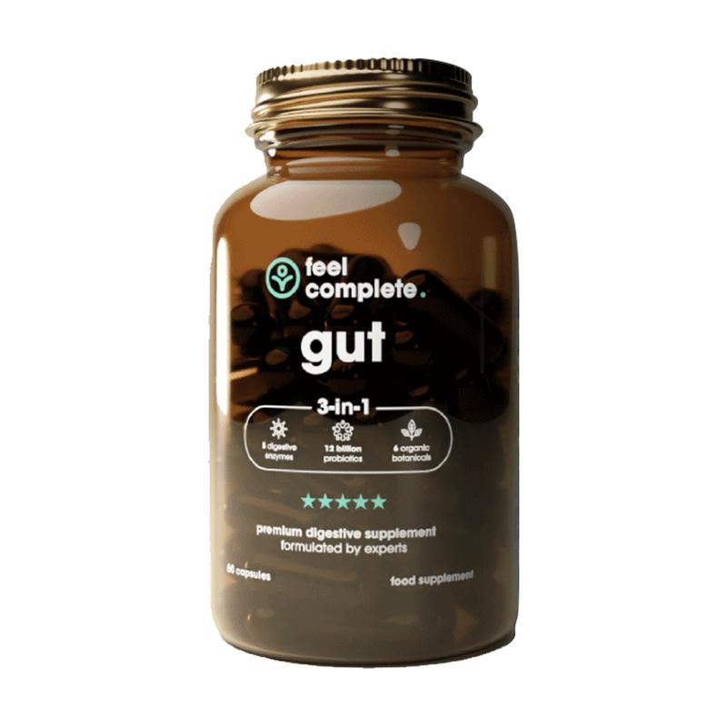 Gut 3-in-1 Supplement. Made For Gut Health & Bloating. 12 Billion Probiotics, 5x Digestive Enzymes & 6x Organic Botanicals. Vegan, Made in the UK, No Fillers Or Bulking Agents, Gluten Free, GMO Free, Dairy Free, Nut Free. Healthcare Dietary 1