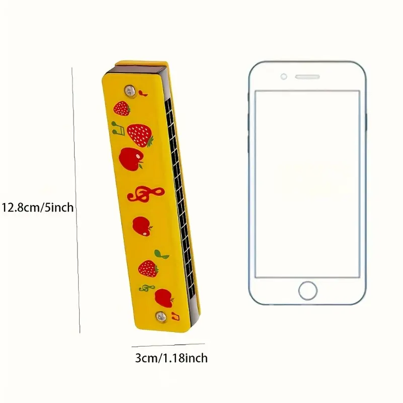 12 Styles Harmonica for Kids, Lightweight Cartoon Harmonica with Double Row of 16 Holes, Harmonica for Kids, Adult Beginners' Musical Instrument Toy Gift 1