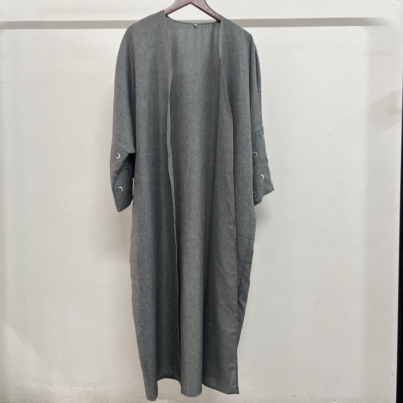 Premium Linen Abaya with Butterfly Style And Moon Embroidery 6