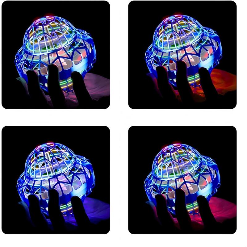 Cosmic Hover Ball Toy - Hand-Controlled Flying Disc with LED Lights, Fun Mini UFO, Perfect Birthday for Boys and Girls (Blue) 5