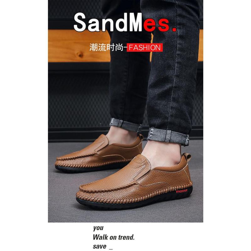 PU Leather Upper Rubber Out-sole Men's Leather Casual Flat Walking Driving Shoes Sneakers Leather Loafers for Man 4