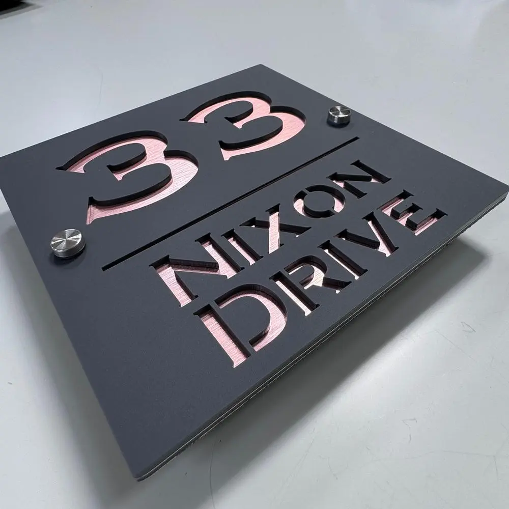COVERING ALL OCCASIONS - Personalised Door Plaque - GREY FRONT - Square - Horizontal Line - 3 Sizes - Decor, Hanging