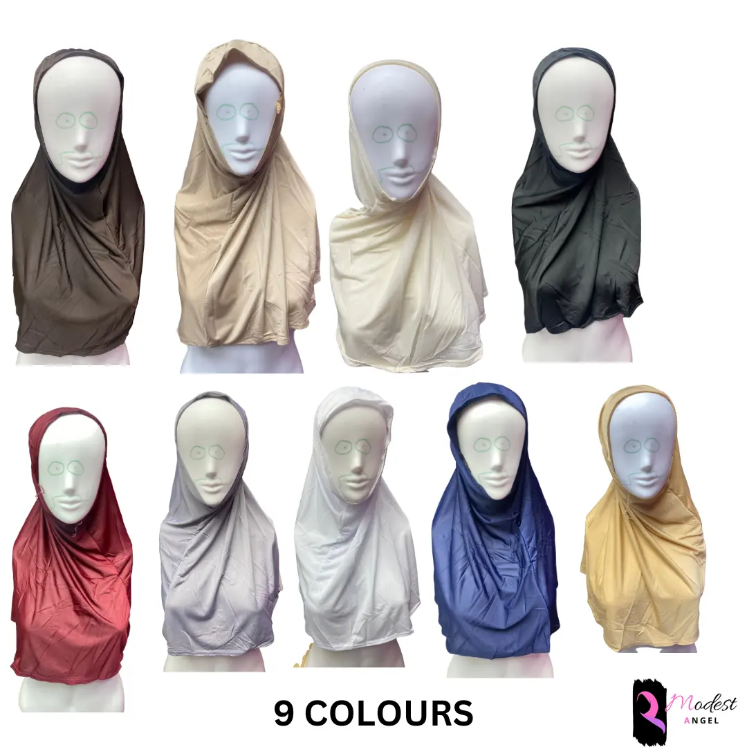 children's plain hijab - ONE SIZE - 9 colours navy mauve black white maroon brown grey modest islamic hijab umrah hajj fashionwear islam muslim religious elegant elegant modern childrenswear stylish easy to wear one size