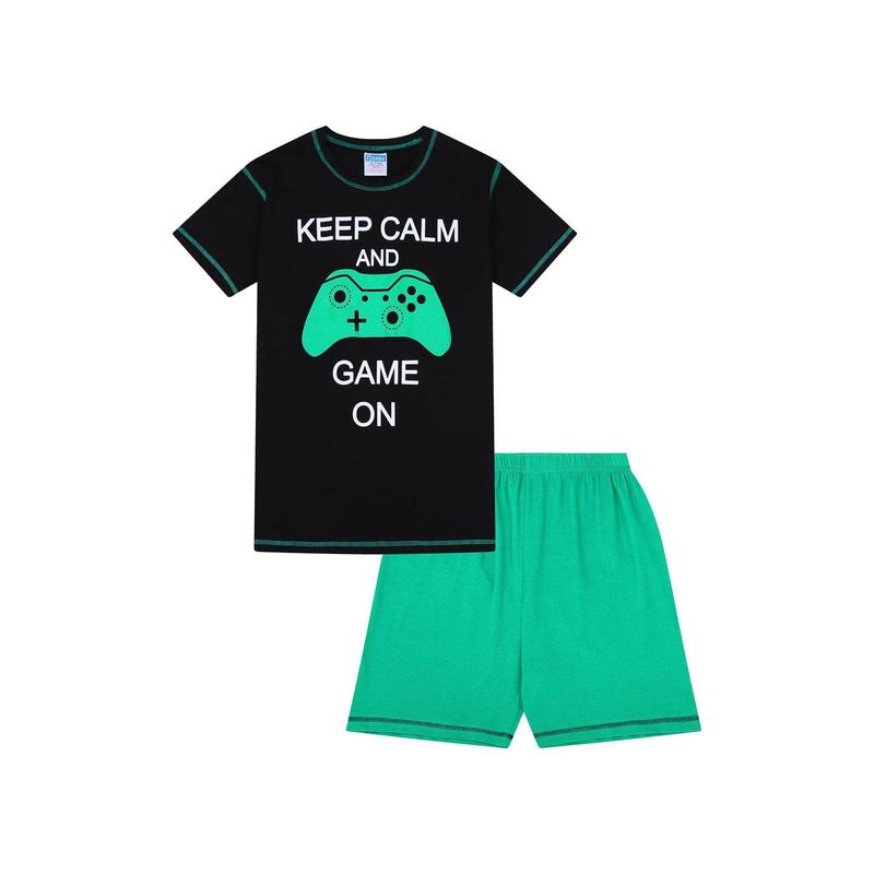 Boys Keep Calm And Game On Short Pyjamas 0
