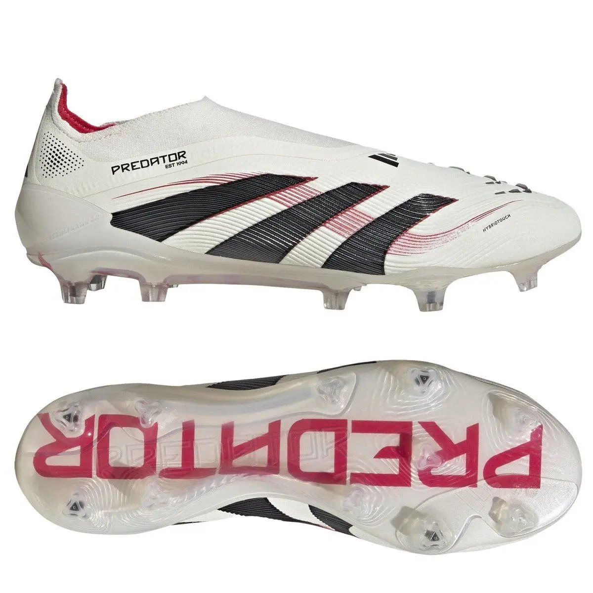Adidas Predator Elite Laceless FG - Off White/Core Black/Pure Ruby