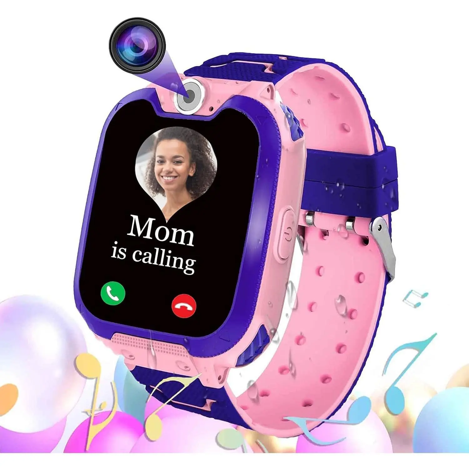 Smart Watch for Kids, Camera & Music Player, 16 Educational Games, Adjustable Touchscreen, Parent SIM Compatibility, Safe for Ages 4-10, Fun Learning & Entertainment, Pink Christmas Edition, Boys & Girls Birthday Gift, Multi-Function Wearable Toy