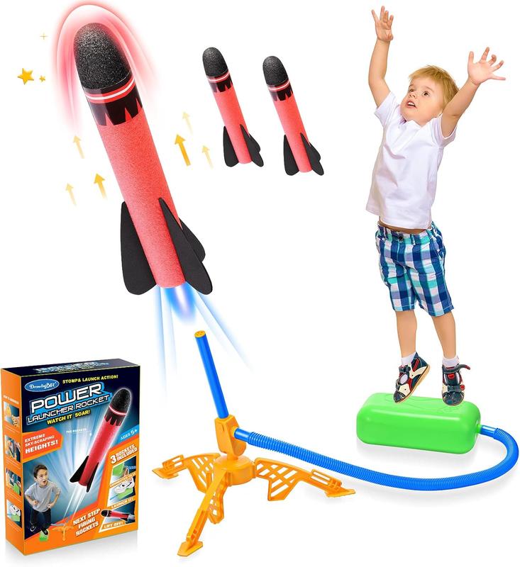 Rocket Toy for Kids, 6 Rocket Toys (3 LED + 3 Foam) with Stickers, Ideal Gift Set for Outdoor & Indoor Play 4