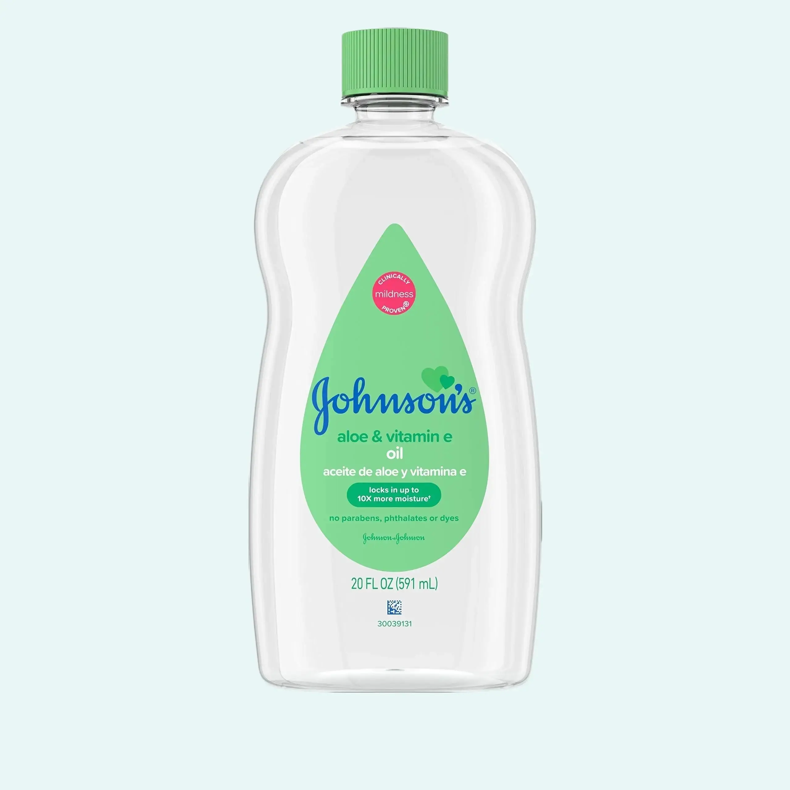 Johnson's Baby Oil With Aloe Vera & Vitamin E For Dry Skin, 20 oz.