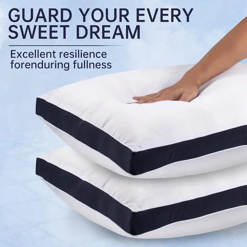 MH Traders Luxury Pillow for Side/Back Sleepers - 2 Pack Ultrabounce Hotel Pillows for Neck and Shoulder Pain Relief - Hypoallergenic Bed Pillows - 50x75cm 5